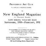 Title page of New England magazine with the article title.