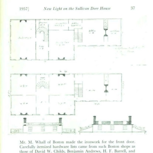 floor plan of the Sullivan Dorr House