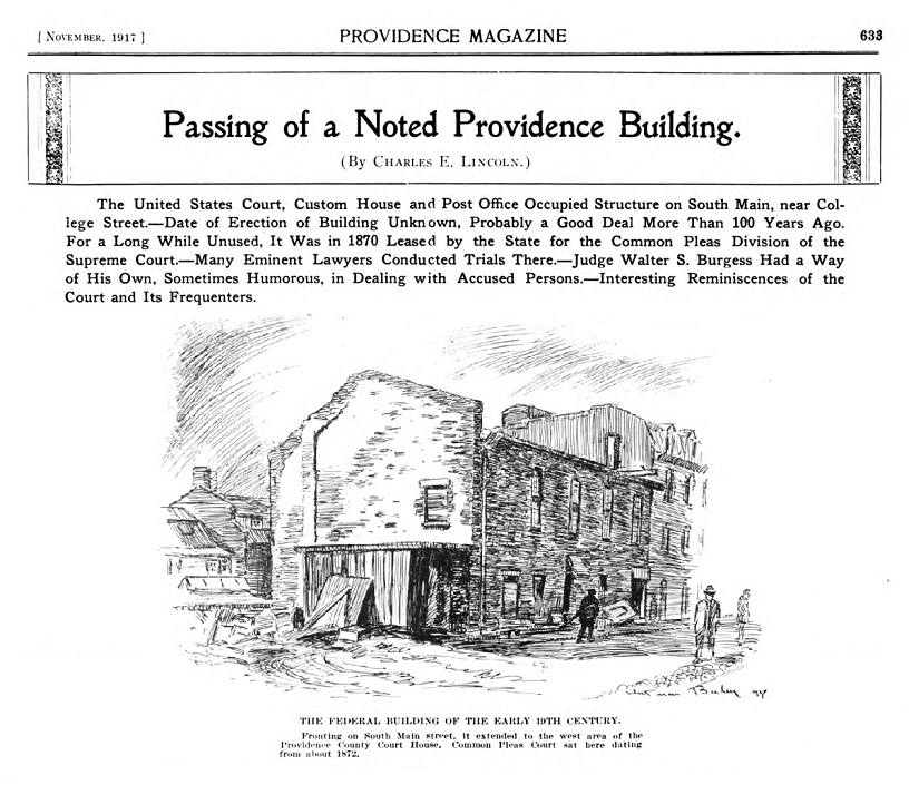 Title of the article and illustration of the federal building of the early 19th cen.