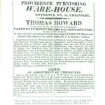 Advertisement by Thomas Howard, Jr. at the height of his wholesale trade, in the PROVIDENCE JOURNAL of Jan. 8, 1823.