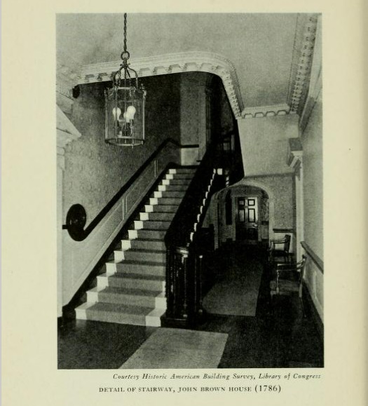 Photograph of the stairway at the John Brown House