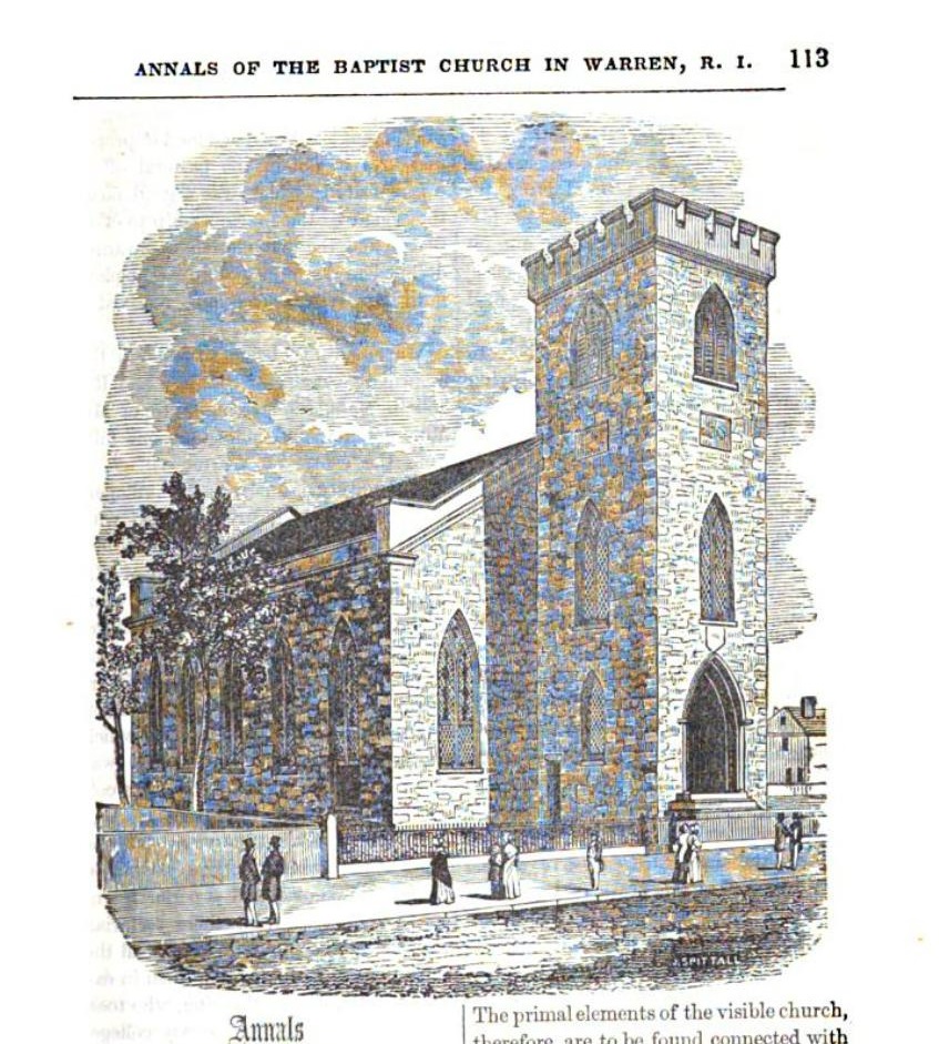 Illustration of the Baptist Church in Warren, R.I.