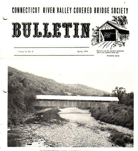 Cover of the Spring 1964 Bulletin of the Connecticut River Valley Covered Bridge Society