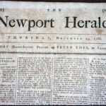 Photo of the front page of the Dec. 25th, 1788 edition of the Newport Herald