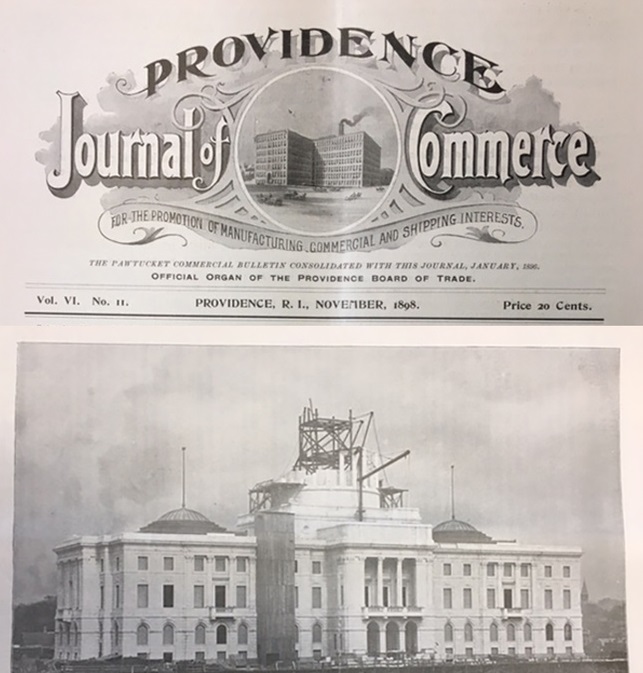Logo of Providence Journal of Commerce featuring the building of the State House