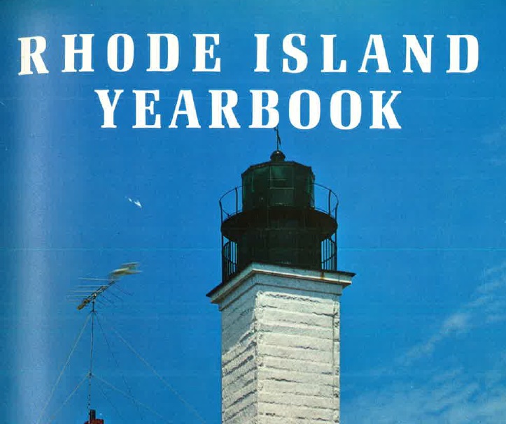 Cover of Rhode Island Yearbook, featuring a white lighthouse