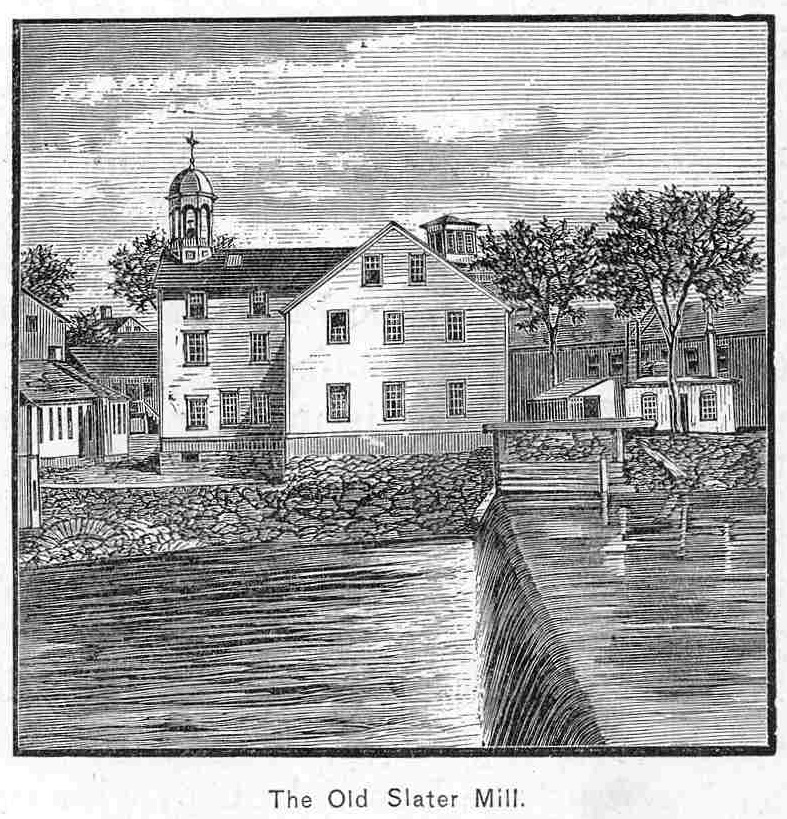 Illustration of Slater Mill from across the Blackstone River