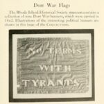 First page of the article, featuring a flag reading "No terms with tyrants