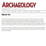 Screenshot of the journal Archaeology's About Us webpage