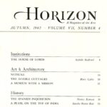 Table of contents for Horizon magazine (Autumn 1965)