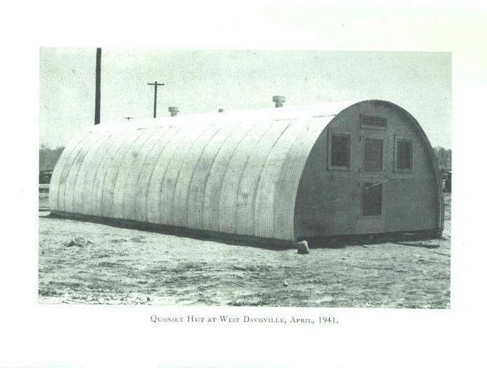 photo of a Quonset Hut at West Davisville, April 1941