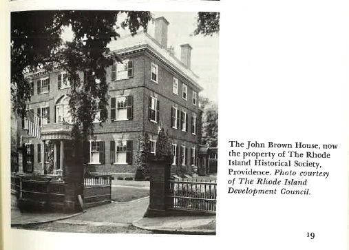 Excerpt from the article, featuring a black and white photo of the John Brown House
