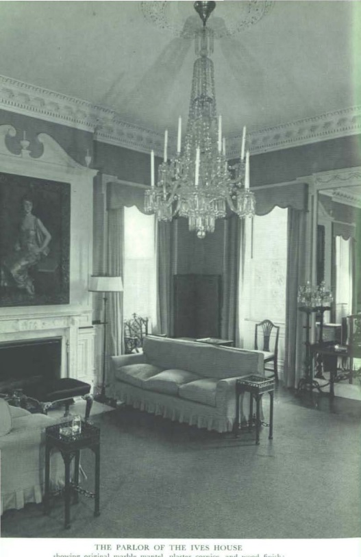 Photo of the Parlor of the Ives House.