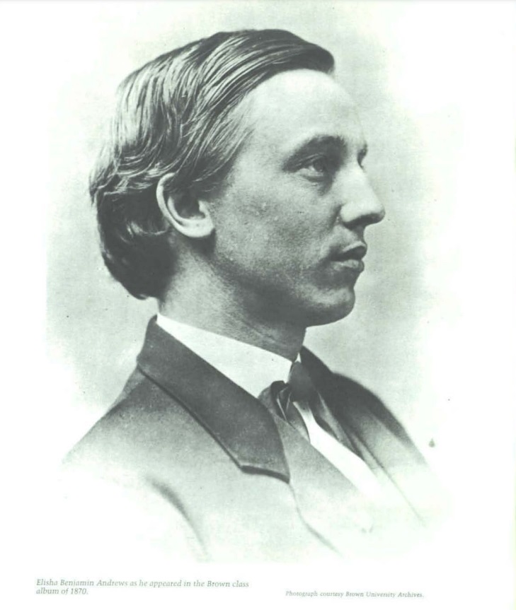 Photo of Elisha Benjamin Andrews as he appeared in the Brown class album of 1870