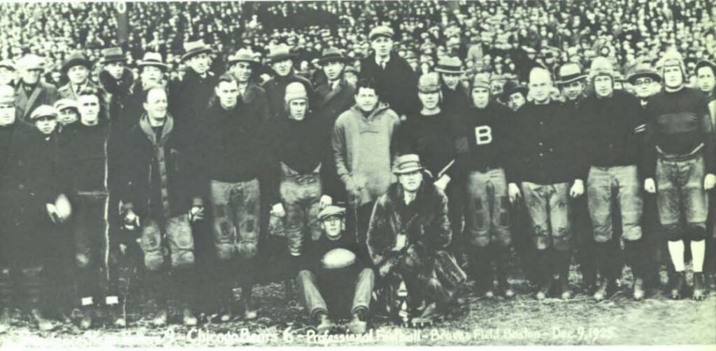 Group photo of the Providence Steam Roller and Chicago Bears taken Dec. 9, 1925.