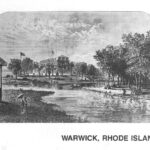 View of Oakland Beach Hotel 1873, burned 1903 and its grounds; formerly south of Suburban Parkway; wood cut, 1886.