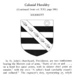 Colonial Heraldry, featuring the coat of arms of the Merrett Family