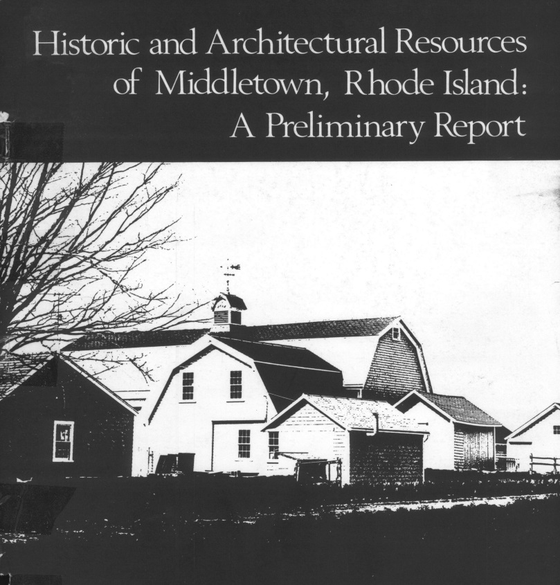 Cover of the report, featuring A. Anthony Farm Complex early twentieth-century;