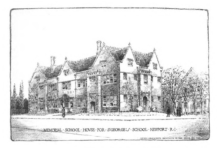 Illustration of the Memorial School House for St. George’s School