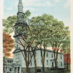 Colored Illustration of the First Baptist Church Providence from the southwest side