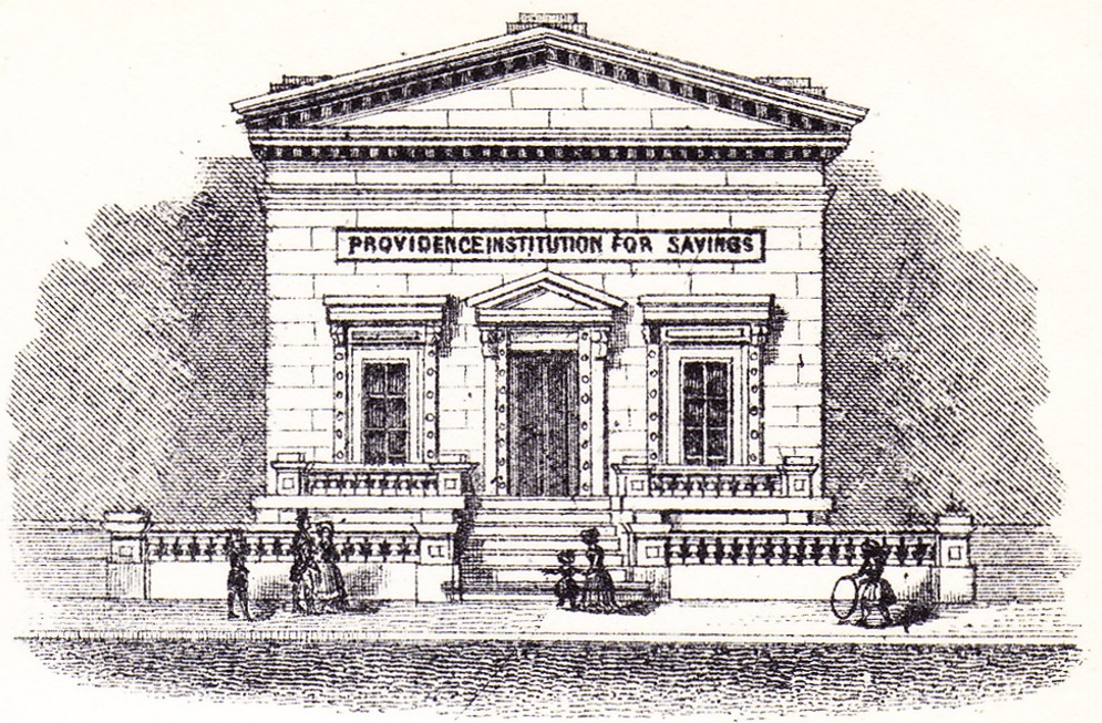 Etching of the Old Stone Bank building