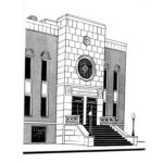 Illustration of the exterior of Temple Beth-Israel