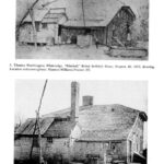 2 photos. Top: Thomas Worthington Whittredge, "Whitehall," Bishop Berkeley's House, Newport, RI, 1879, drawing. Bottom: "Whitehall," Bishop Berkeley's House, Newport, RI, 1874.