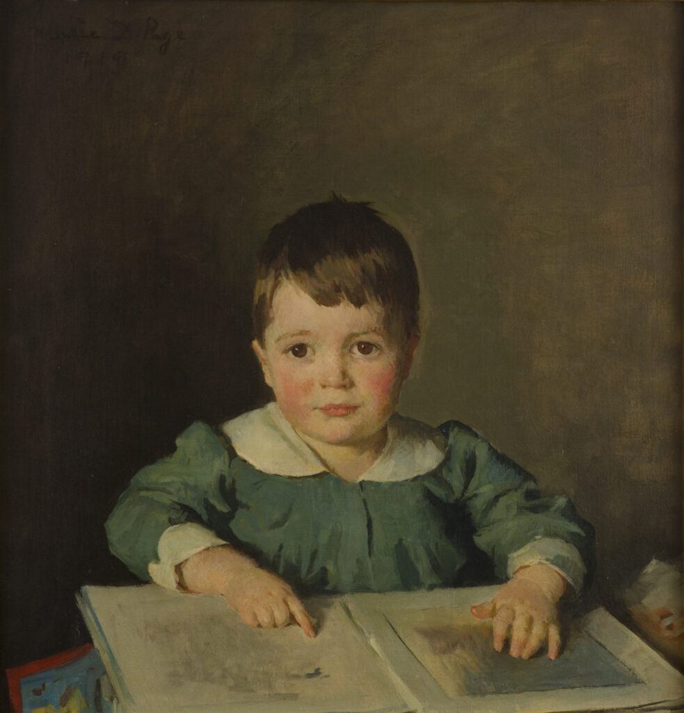 Oil portrait of Maria (Davenport) Page by George Aldrich.