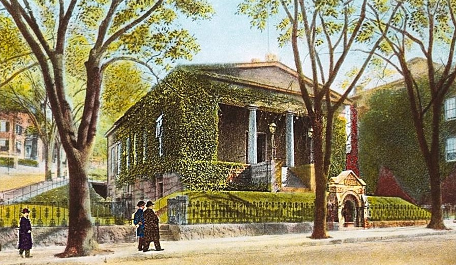 Illustration of the Providence Athenaeum in the 1800s