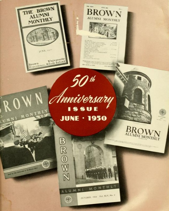 Cover of the 50th anniversary Issue of Brown Alumni Monthly