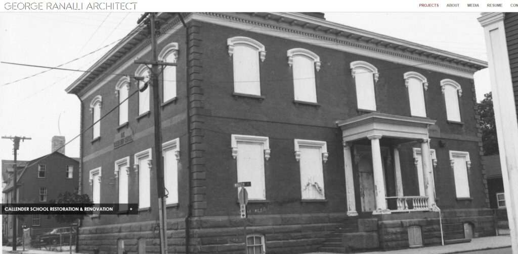 Black and white photo of the Callender School