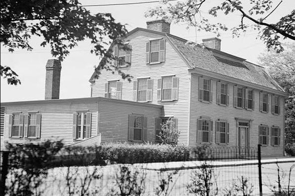 Black and white photo of the exterior of Robinson House