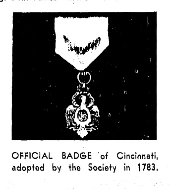 Photo of the Official Badge of the Society Cincinnati.