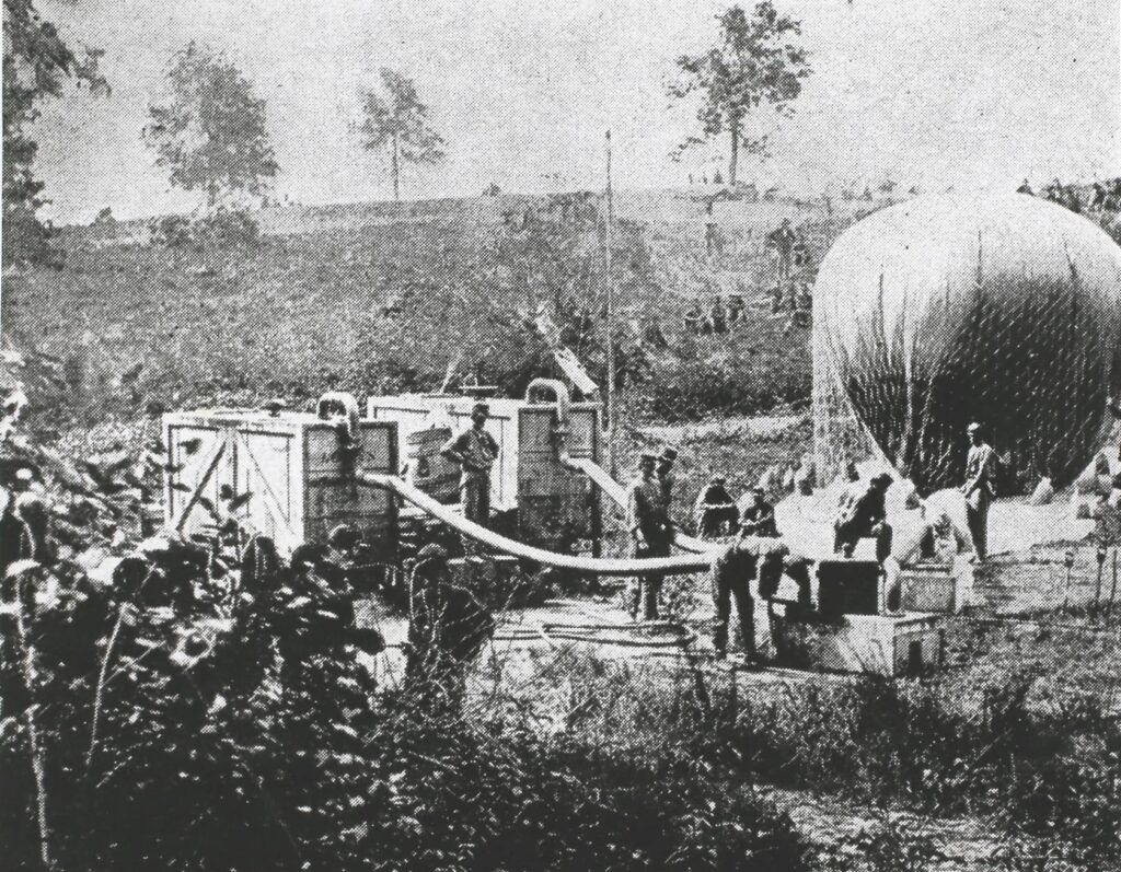 Photograph of a Civil War era balloon from the article