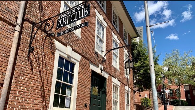 Contemporary photograph of the exterior of the Providence Art Club on Thomas Street.