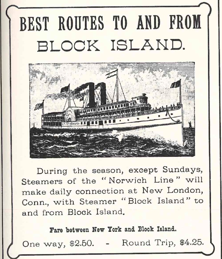 Advertisement for Block Island "Steamers" taken from the article