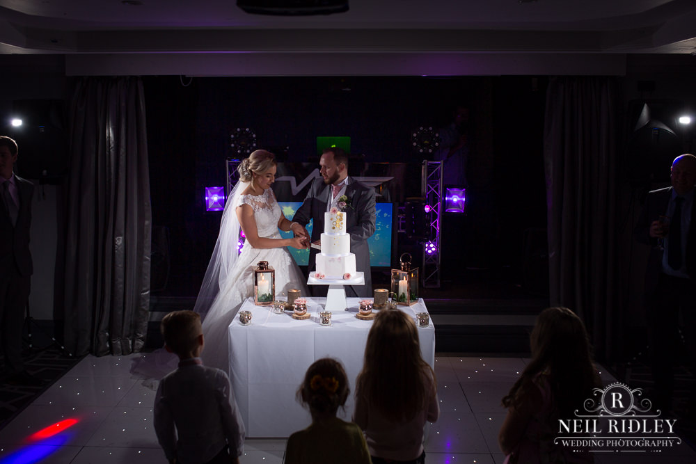The Villa Hotel Wedding Photographer Cake Cut
