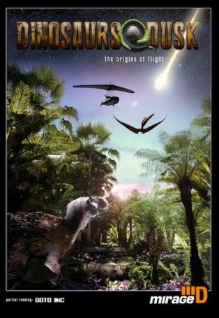 Dinosaurs at dusk poster
