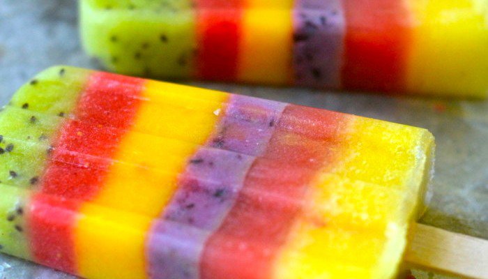 Rainbow Whole Fruit Popsicles Recipe (No Sugar Added)