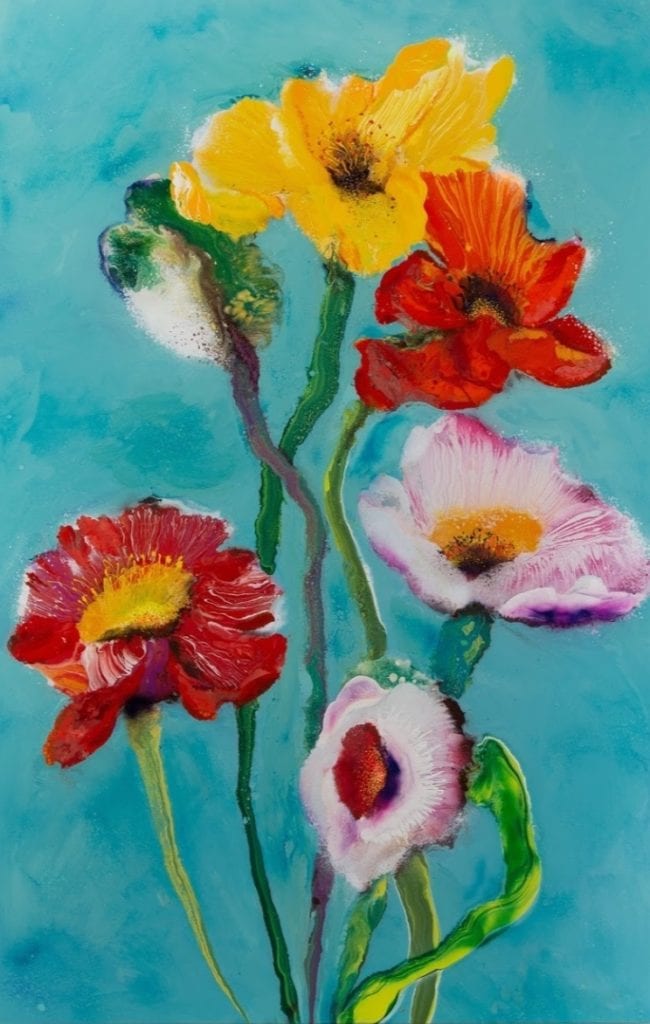 西瑞菲茲描繪花朵與生物，展現獨有的藝術性。