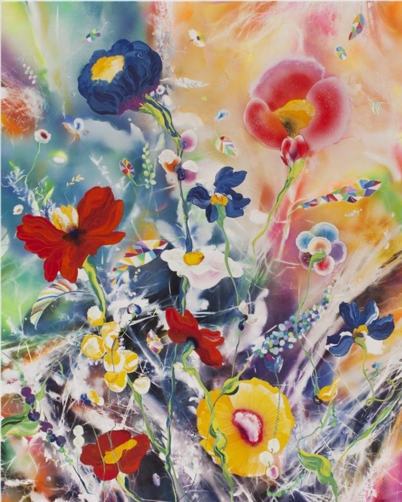 西瑞菲茲的作品，呈現一花一世界的豐足多彩概念。