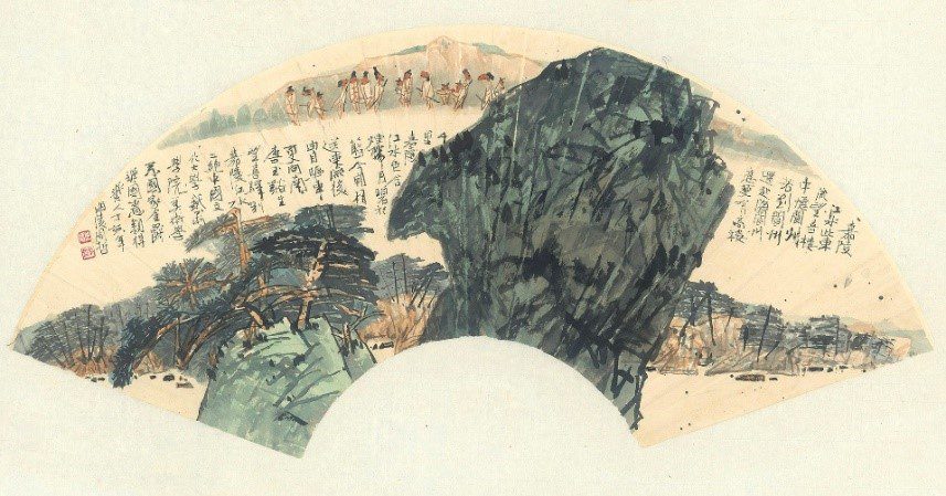 周哲，望江，20×62 cm，紙本水墨設色，2007。（圖/長歌藝術提供）