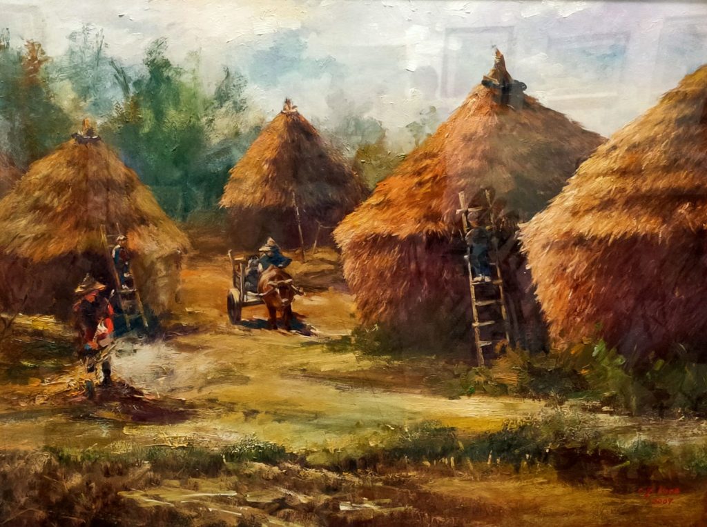 范巧貞理事長的作品「繁華之外」,有著意境之美。(記者 辛澎祥/攝)