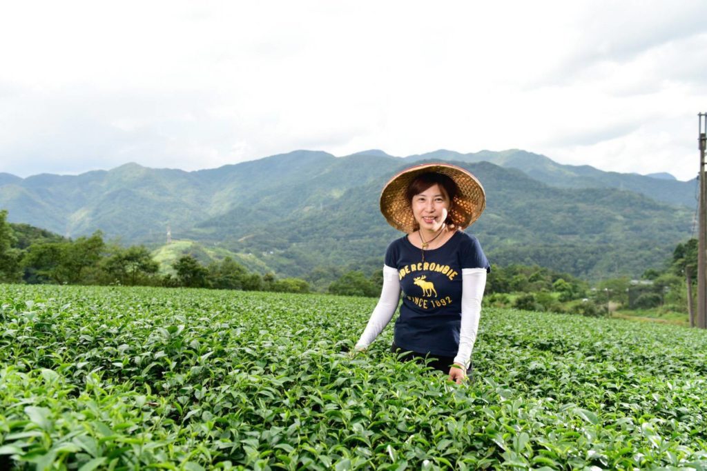 林奕慧在茶園開心工作，更顯年輕有活力。