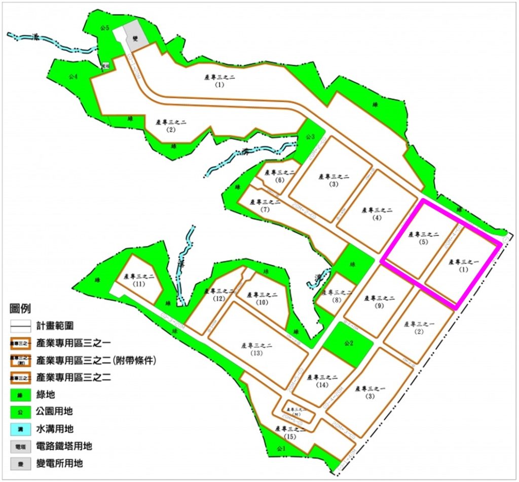 艾司摩爾(ASML)宣布投資新北，進駐林口工一6.7公頃產專用地，將打造為ASML在台最重要之研發、生產與培訓據點(紅色框限為投資區域)