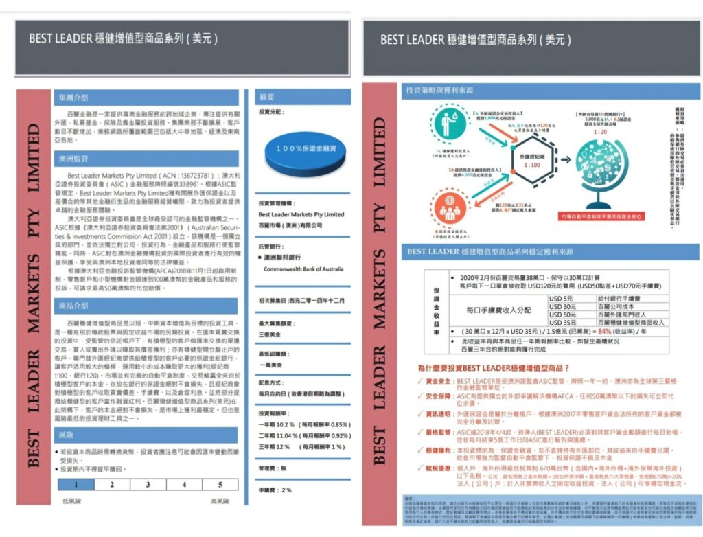 ▲投資人所購買的百麗金融商品之一。（圖/謝尚亨 提供）