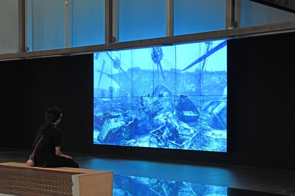 ▲透過3D掃描及電腦動畫技術，帶領觀眾潛入海洋觀察風情。（圖/國美館 提供）