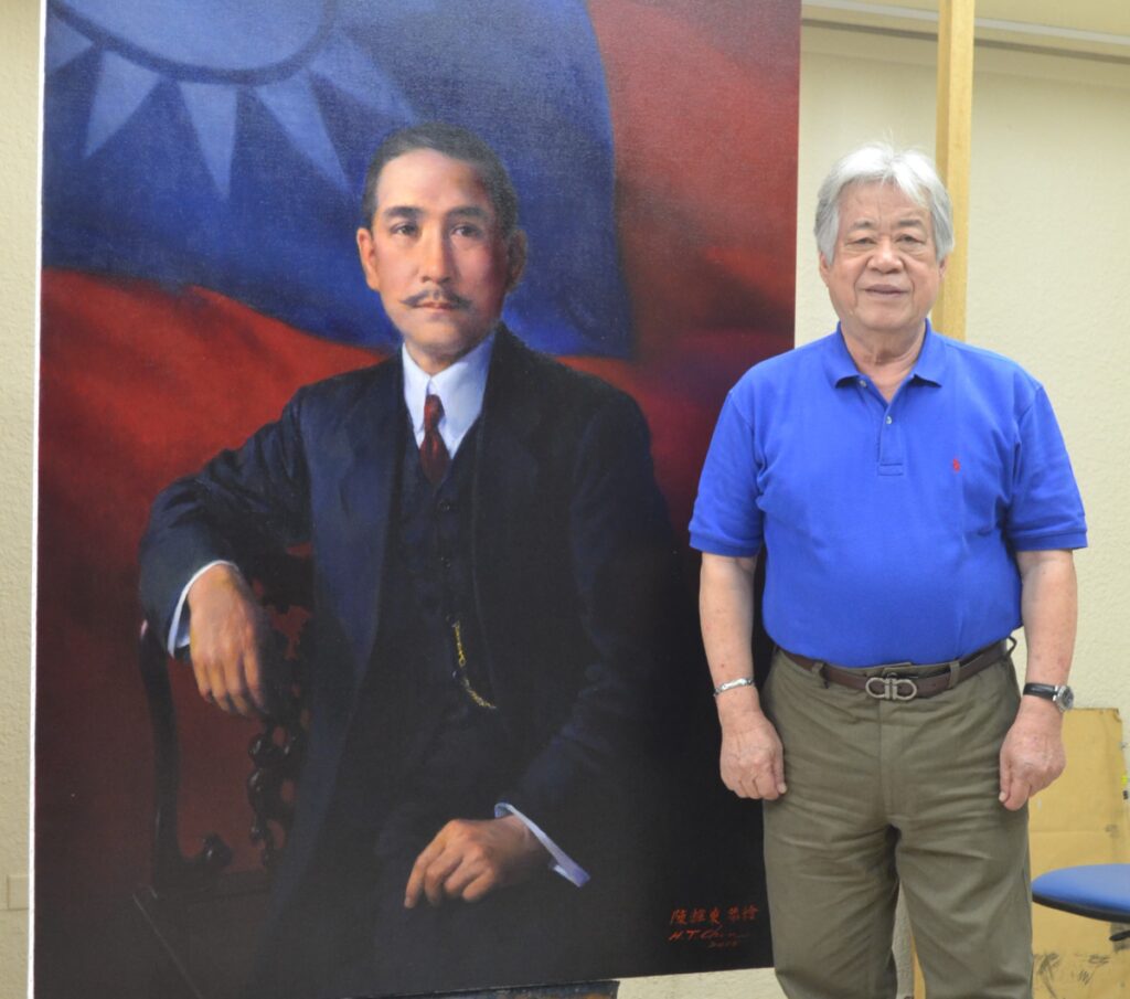 國父紀念館於2015年委託陳輝東老師創作國父肖像(陳輝東畫室提供)