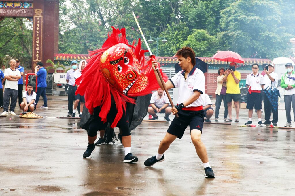 麻豆紀安宮金獅陣-。（圖/趙守彥提供）