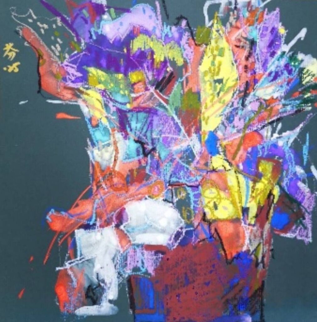 ▲賴慕芬作品「交疏得自藏」,呈現藝術與傳說的交織,意念深摯圓融。(圖/賴慕芬 提供)